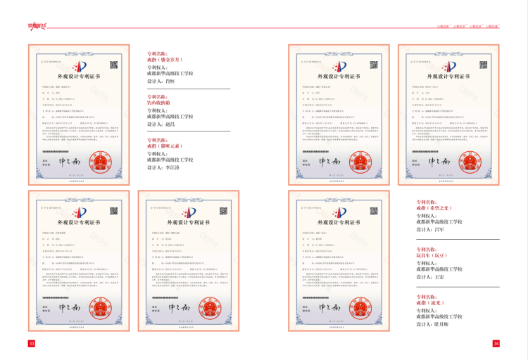 【秋收冬藏，踵事增华】成都新华高级技工学校专利篇